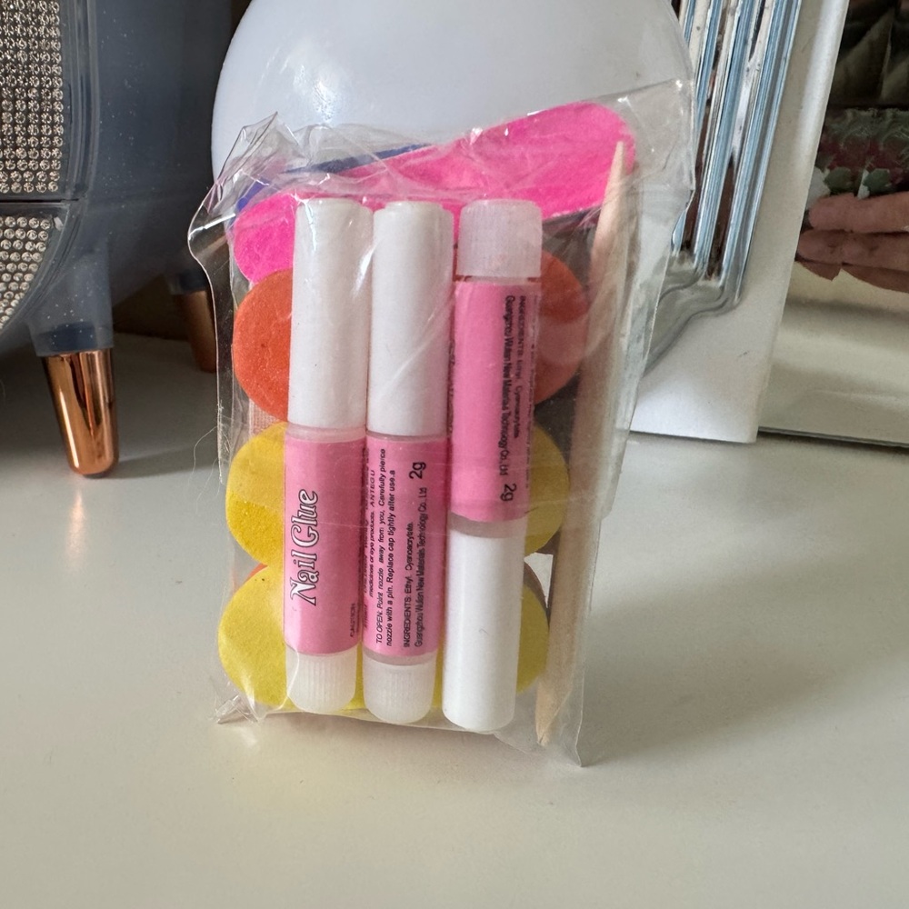 3/$15 Jumbo Press-On Nail Application Set (Glues, Cuticle Sticks, and More)